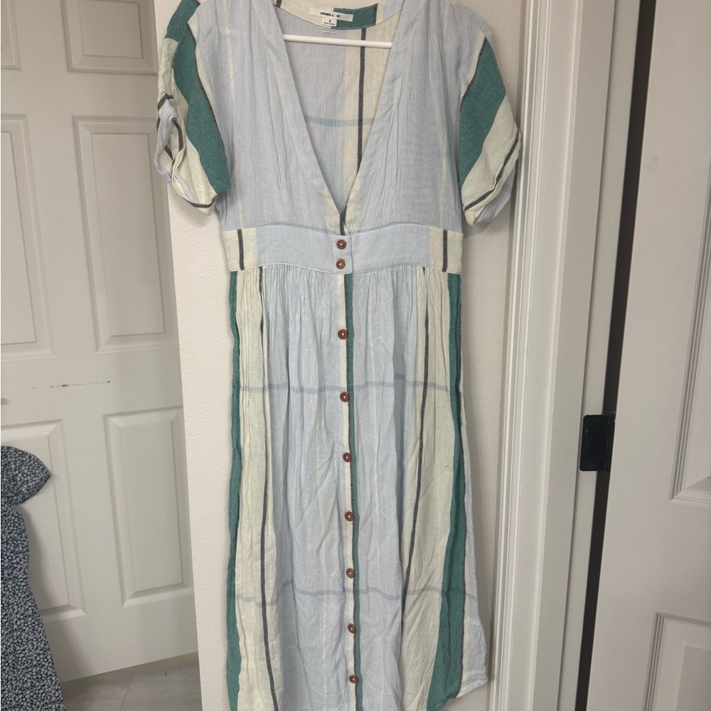 O'Neill Light Blue and Green Midi Dress